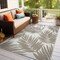 World Rug Gallery Contemporary Floral Leaves Nature Inspired Indoor/Outdoor Area Rug 2' x 7' Blue 4033BEIGE5X7 - alternate 3